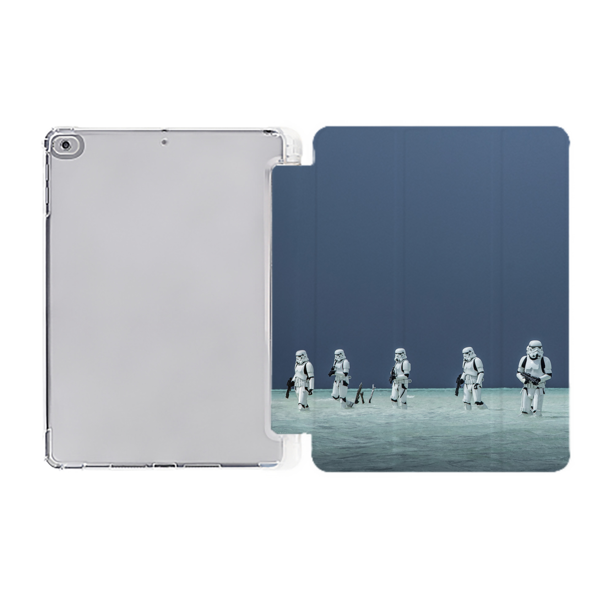 （画像用） スター・ウォーズ Star Wars IPad ケース ペン収納付き 三つ折りスタンド PUレザー×シリコン 対応機種9.5/10.5/10.9インチ